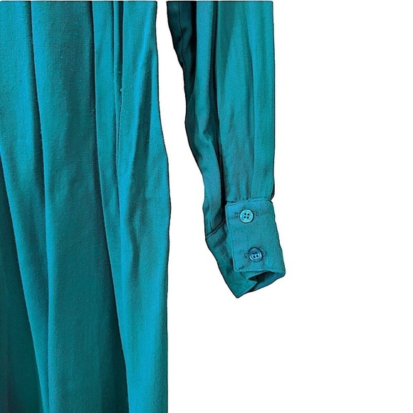 BELLA Dahl Teal Long Sleeve Peasant Style Dress Size Small - Picture 5 of 7